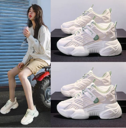 Korean Women's Fashion White Shoes Casual Low-Top Rubber Shoes