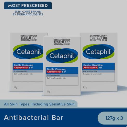 Cetaphil Antibacterial Bar - 127g - Bundle of 3