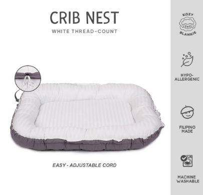 Kozy Blankie Baby Bed Crib Nest - White Thread Count