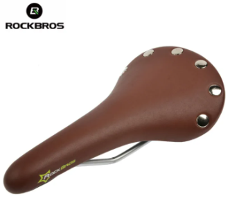 ROCKBROS Leather Bike Saddle Anti-Slip Comfortable MTB Saddle Ultralight Classic Road Bicycle Seat With Steel Rail Bike Parts