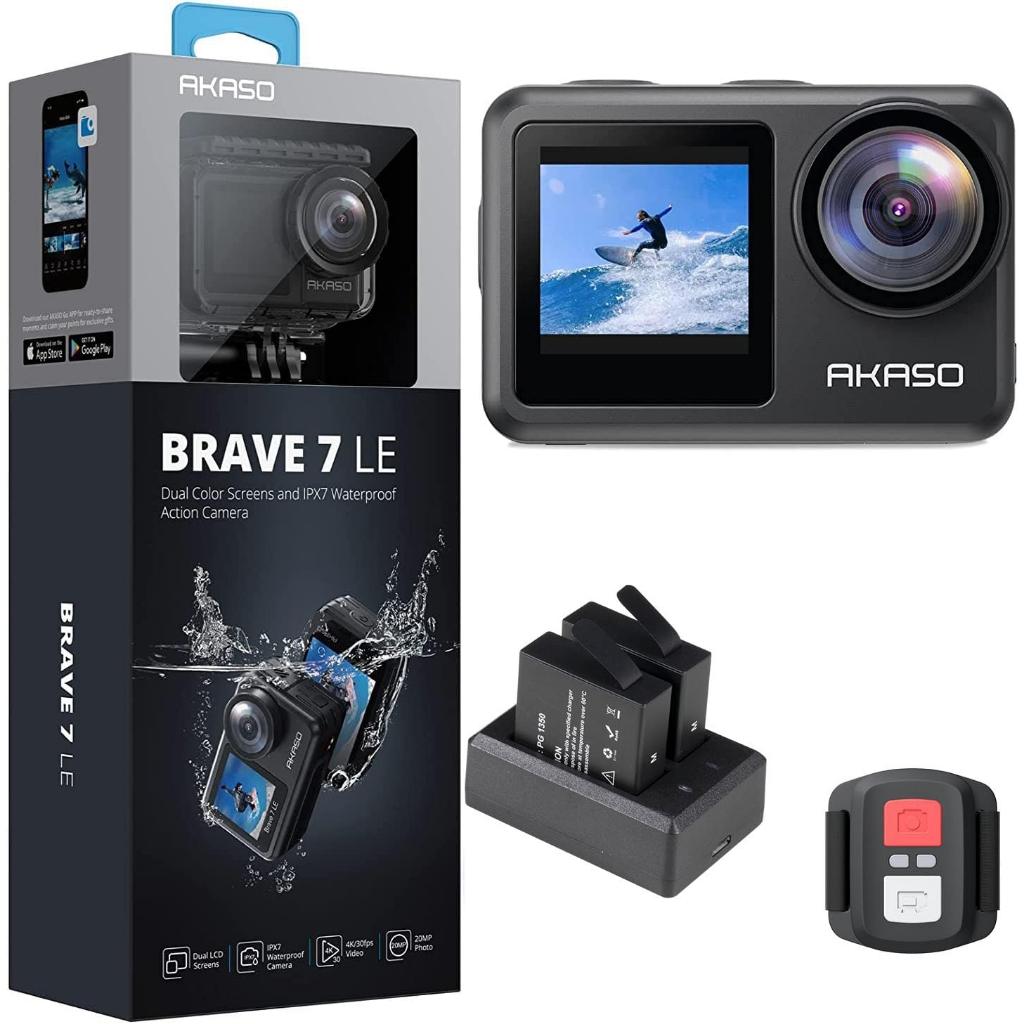 AKASO Brave 7 LE updated version Action Camera 4K30FPS 20MP WiFi Touch Screen EIS 2.0 Zoom 40M Waterproof