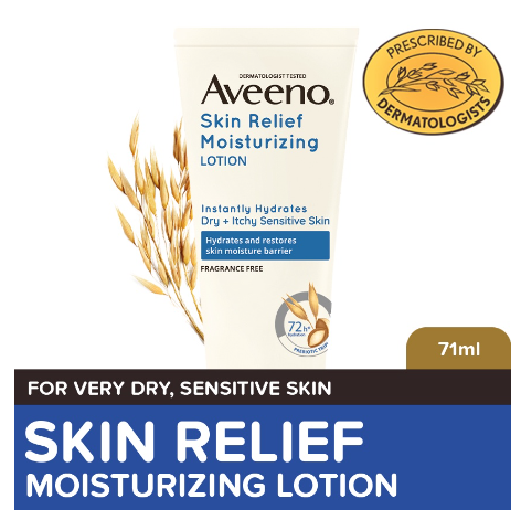 Aveeno Skin Relief Body Lotion 71ml - Lotion for Sensitive/Dry/Itchy Skin, Eczema, Atopic Dermatitis
