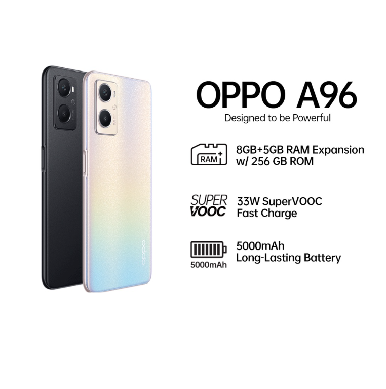 OPPO A96 Smartphone | 256GB ROM with 8GB+5GB RAM Expansion | 33W Super VOOC Fast Charge Cellphone