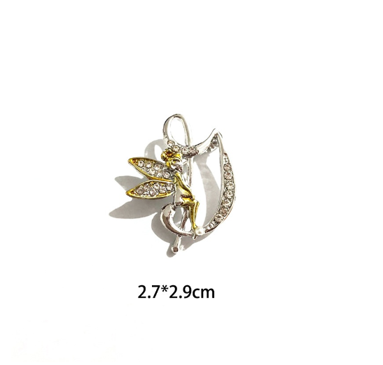 Luxury Crystal Angel Letter Brooch Women Men Rhinestones A To Z Elf Initials Collar Pins Party Gifts Jewelry G
