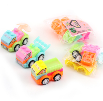 1Pcs DIY Building Blocks Car Toys Racing Cars Baby Mini Cartoon Bus Truck Colorful Kids Toy Vehicles