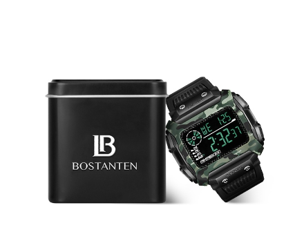 Bostanten Multi-function Digital Sports Men's Watch Waterproof And Shock Resistant Watch For Men Free box 1