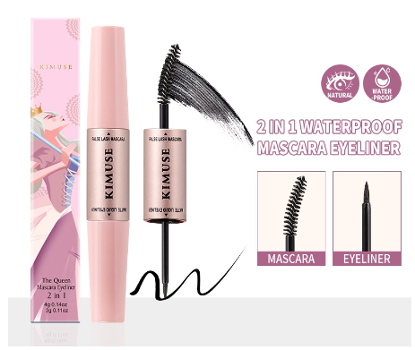 Kimuse The Queen Mascara Eyeliner 2 in 1 Waterproof and Longlasting Ready Stock