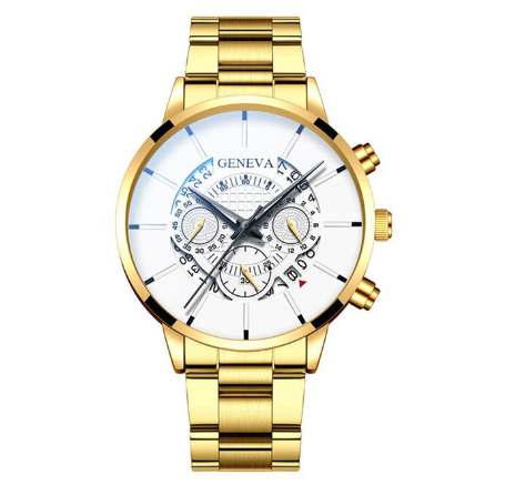 Original GENEVA Men Quartz Watch Casual Waterproof Stainless Steel Watch Men Military Sport Date Watches 3