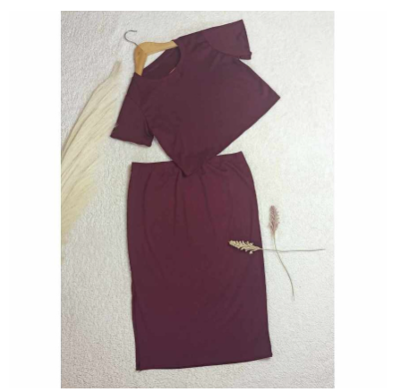 Maternity Knitted Top and Skirt with Slit MC1