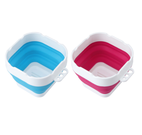 SeamiArt Silicone Folding Mini Bucket with Brush Pen Holding for Washing Painting Brush Watercolor Drawing Tools
