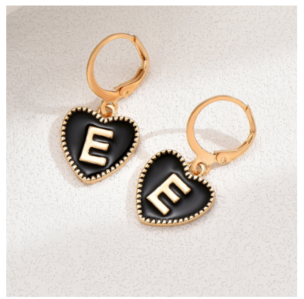 1 Pair Letter Heart Earring Gold Color Hoop Earrings For Women Fashion Alphabet Dangler Initials Ear Accessories Jewelry Gifts E