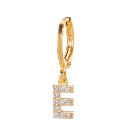 A-Z Letter Earrings Fashion Gold Plated Hoop Drop Earrings Diamond Stud Earrings Women's Jewelry E