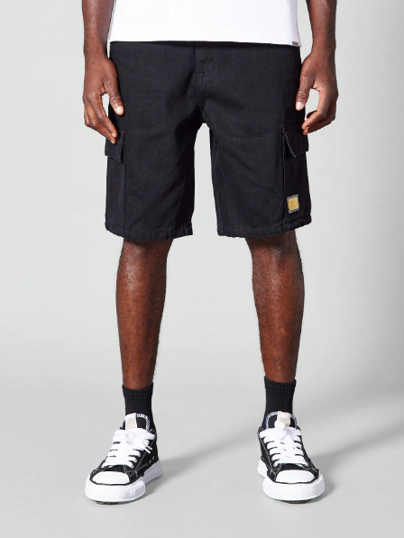 SUMWON Denim Cargo Short With Front Label