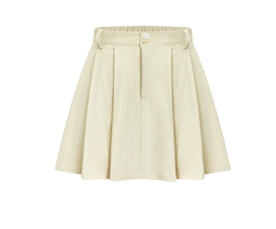 Lovito Women Casual Plain Button Pleated Skirt L77ED089