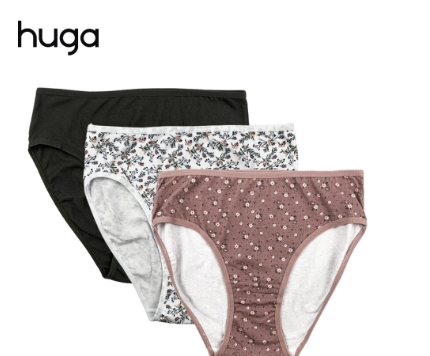 3 in 1 Printed Mid Waist Panties Promo Pack S-2XL Plus Size