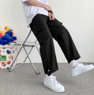 Pure Cotton Worker Trousers Men's Autumn New Tide Brand Loose Straight Pants Japanese Trend Ins Leg Casual Pants
