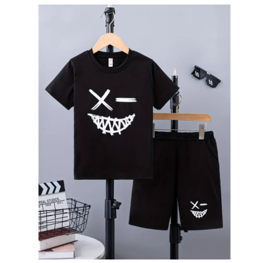 Boys Shirt Suits Baby Polo Terno Clothes 0-5 years Child Print Shirt and Shorts Terno for KidSorts Two Sets of Kids S33