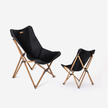 Outdoor Aluminum Folding Chairs Wood Grain Camping Chairs Portable Leisure Beach Butterfly Chair