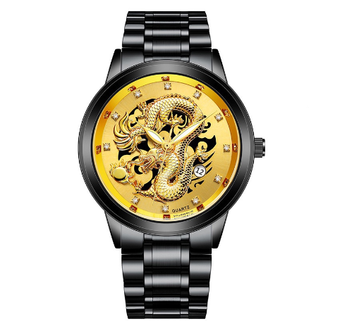Binbond Original Luxury Gold Luminous Fashion Luxury Waterproof Men's Watch Quartz Stainless Steel Wrist Watch M012