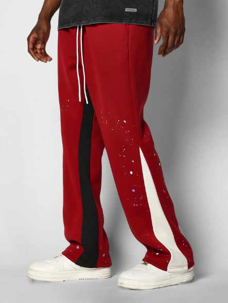 SUMWON Flare Fit Jogger With Paint Print