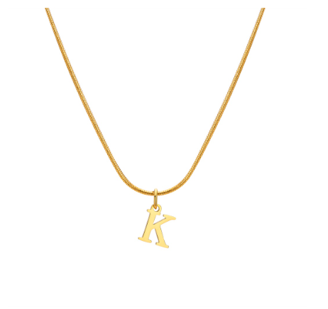 Vnox Gold 26 Capital Letter Necklace for Women,Stainless Steel Initial Pendant Necklaces K