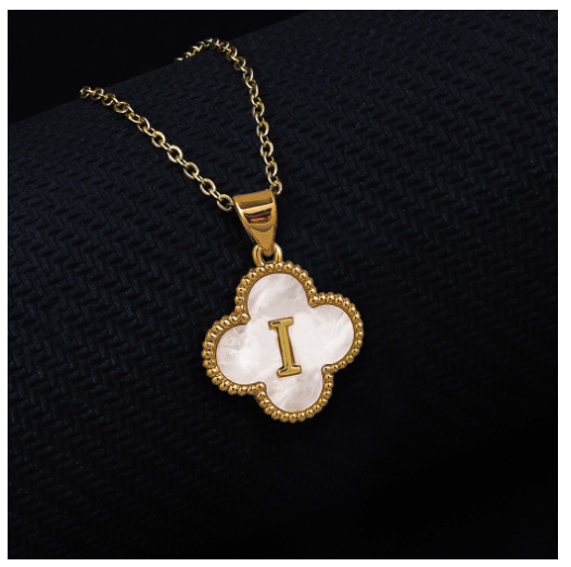 Laj  18k Gold Stainless Steel Initial Necklace SLP LETTER09 with LX885D I