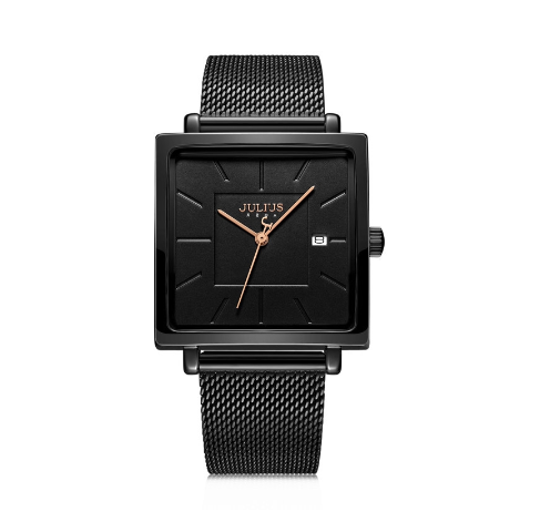 JULIUS official store, square dial and calendar Waterproof ladies watch JA-1207 1