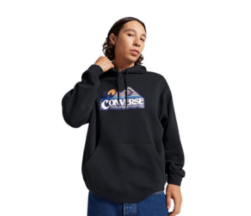 Converse CC Elevated Logo Graphic OS Men's Hoodie - Converse Black