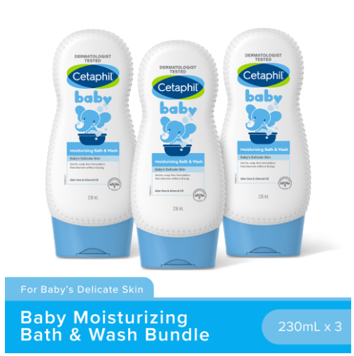 Cetaphil Baby Moisturizing Bath & Wash 230ml - Bundle of 3