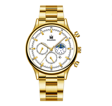 Men Stainless Steel Quartz Watch with Date Calendar 04