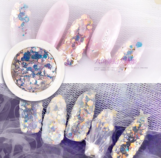 Goblin's Pupil Manicure Art Sequins 2021 New Gradual Change Color Glitter Powder Nail Art Jewelry