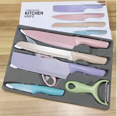 Set Kitchen Knife Corrugated Kitchen Knife Set 6pcs