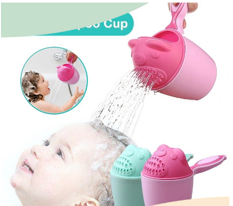 Cartoon Baby Shampoo Cup Bathing Shower Spoons kids Washing