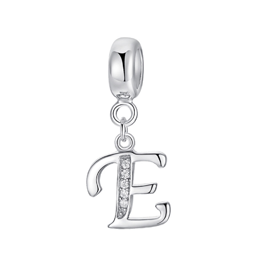 26 English Letter Pendants Suitable For Pandora Bracelet DIY Necklace 925 Silver-Plated Charm Simple Fashion Jewelry Pendant F