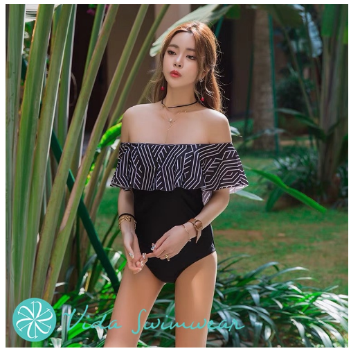 Vida Off Shoulder One Piece Swimsuit Classic Black Swimsuit