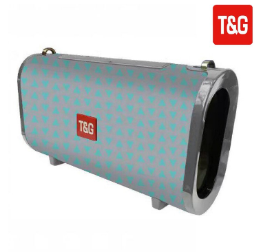 T&G TG-123 Portable HiFi Wireless Stereo Bluetooth Speaker with Shoulder Strap Blue grey