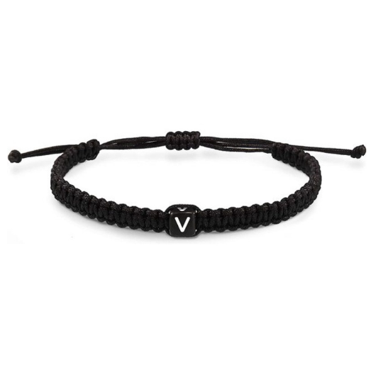 26 Letter Initial Bracelets for Women Teen Girls Woven Rope Braided Graduation Mother's Day Gifts for Her Adjustable A-Z Jewelry V
