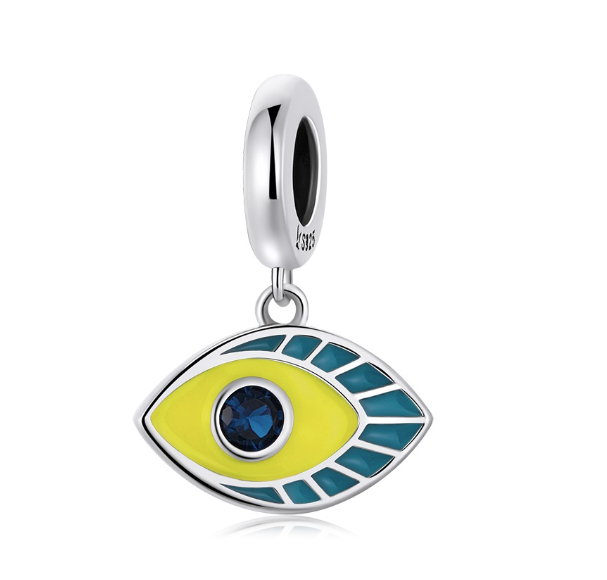 Bamoer 925 Silver Devil Eyes Dark Style Personality Fashion Charm Diy Bracelet Or Necklace Accessories Jewelry D8