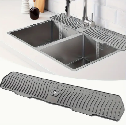 1pc Drain Pad, 76.0cm Faucet Sink Guard Splash Mat, Silicone Faucet Drying Mat, Silicone Faucet Mat Splash Guard, Silicone Faucet Water Catcher Mat, For Kitchen And Bathroom, Home Organizers And Stora