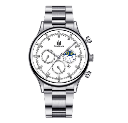 Men Stainless Steel Quartz Watch with Date Calendar 08