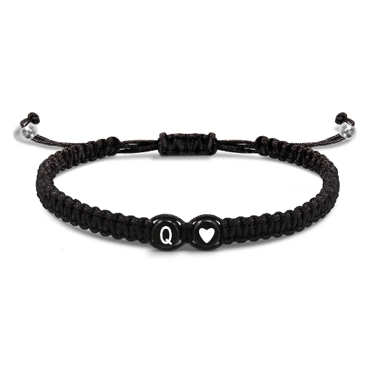 Tala for you Letter Initial Couple Bracelets Handmade Adjustable Bracelets Cord Bracelet Q