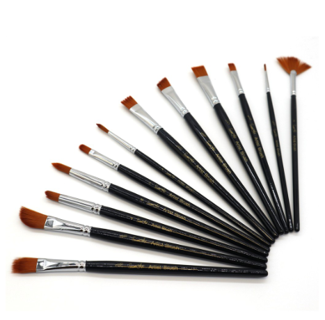 Seamiart Different Shape Nylon Hair Painting Brush 12pcs/Set