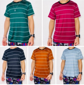 Set Of 3 Stripe Cotton Tshirt For Men