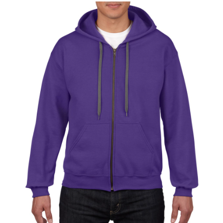 Adult Vintage Full Zip Hooded Sweatshirt (Lilac)