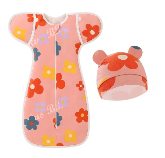 Muslim Swaddle Blanket Hat Set Swaddle Bedding Wrap Blanket Baby Swaddling Newborn Baby Swaddle D2