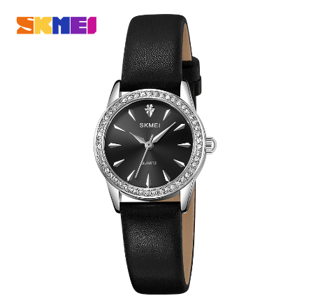 Skmei 2086 Watch for Women Fashion Elegant Girls Quartz Watch Waterproof Watch Fine Strap SILVER BLACK