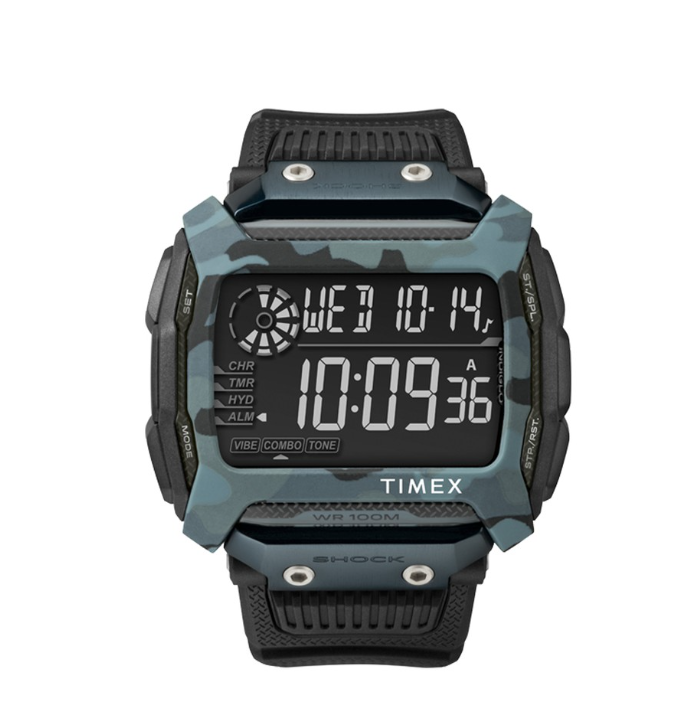 Timex Command Shock Black Rubber Digital Watch For Men TW5M18200 SPORTS