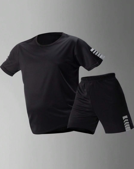 2pcs Men's Short Sleeve T-Shirt And Shorts Set, Summer Casual Outfits, Suitable For Running And Fitness