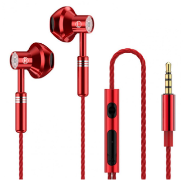 KAXOE 9D Heavy Bass In-ear Metal Wired Headset 3.5mm Wire Control Earphone with Micphone