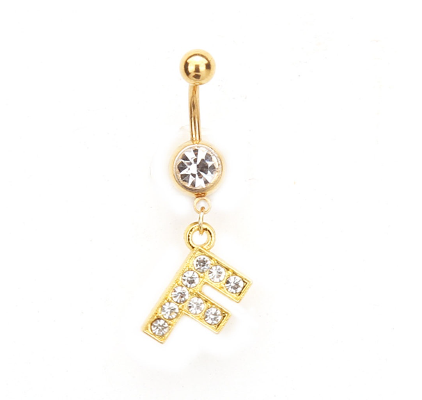 Body Piercing Drop Dangle Belly Button Rings Navel 26 Letter Ring Jewelry Sexy F